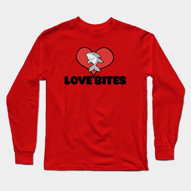 Loves bites shark Long Sleeve T-Shirt by bubbsnugg